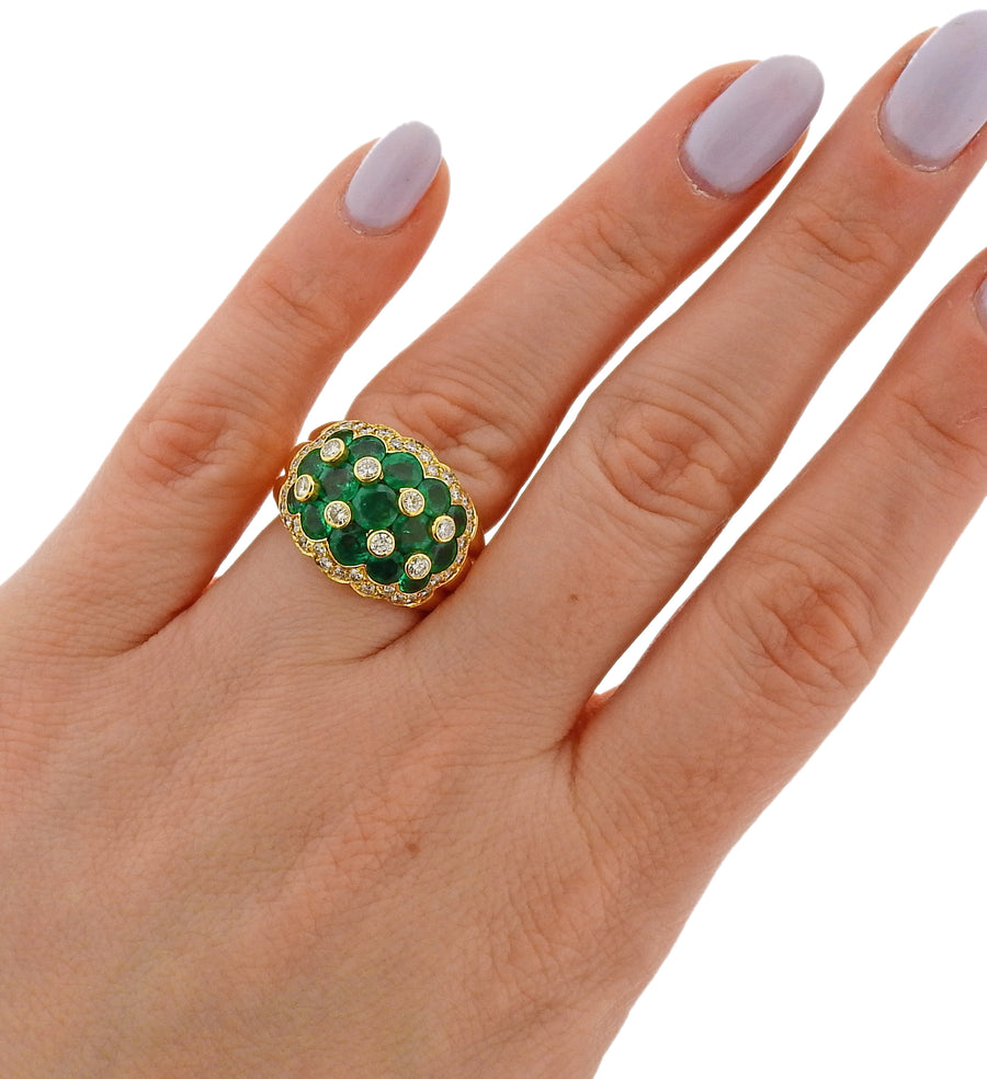 Van Cleef & Arpels Emerald Diamond Gold Ring