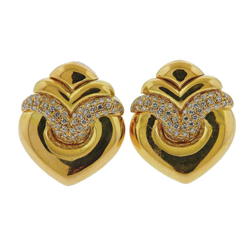 Bulgari Doppio Cuore Diamond Gold Earrings