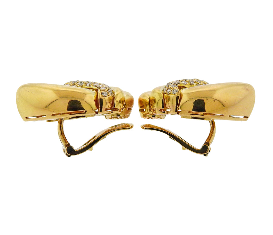 Bulgari Doppio Cuore Diamond Gold Earrings