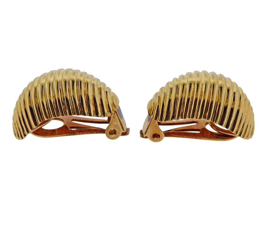Tiffany & Co Mid Century Gold Half Hoop Earrings