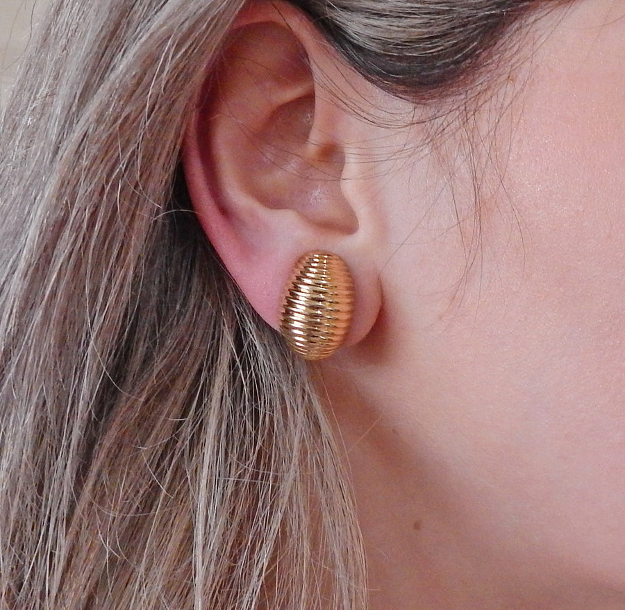Tiffany & Co Mid Century Gold Half Hoop Earrings
