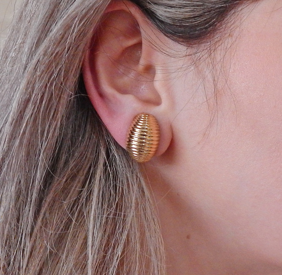 Tiffany & Co Mid Century Gold Half Hoop Earrings
