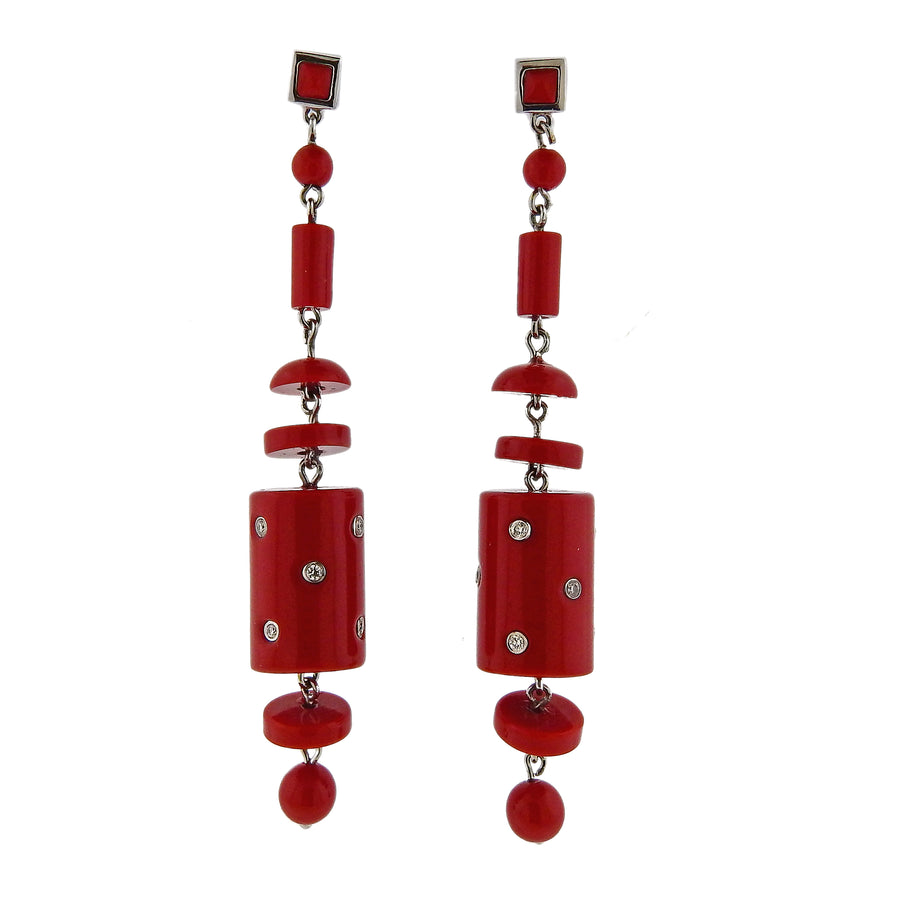 Gold Diamond Resin Drop Earrings