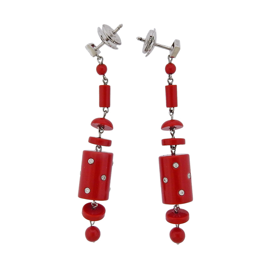 Gold Diamond Resin Drop Earrings
