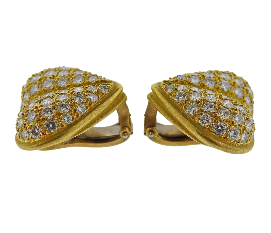 Kieselstein Cord Diamond Gold Heart Earrings