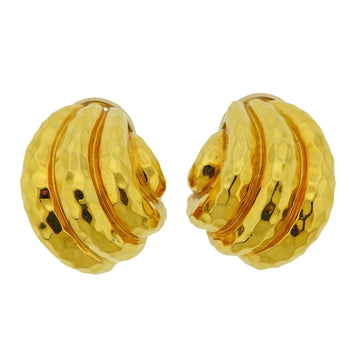 Henry Dunay Hammered Gold Half Hoop Earrings