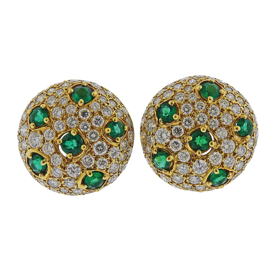 Gem Lok Emerald Diamond Gold Earrings