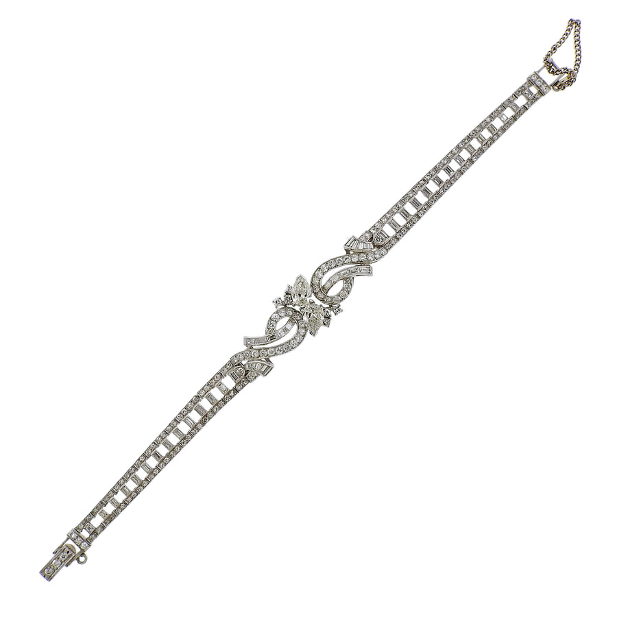 Mid Century Diamond Platinum Bracelet