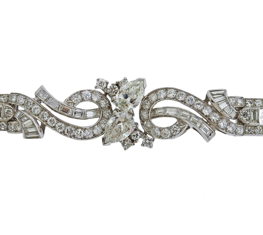 Mid Century Diamond Platinum Bracelet