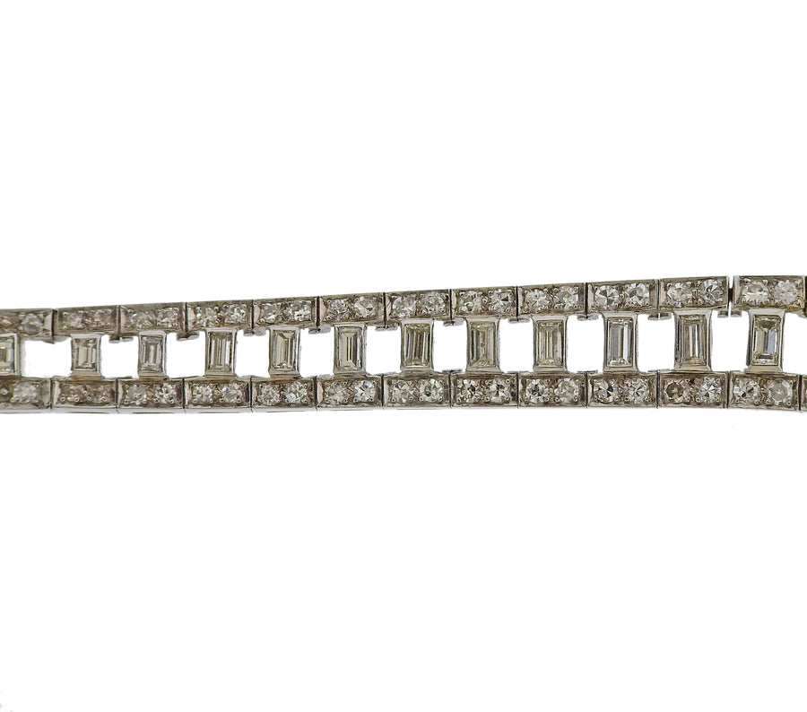 Mid Century Diamond Platinum Bracelet