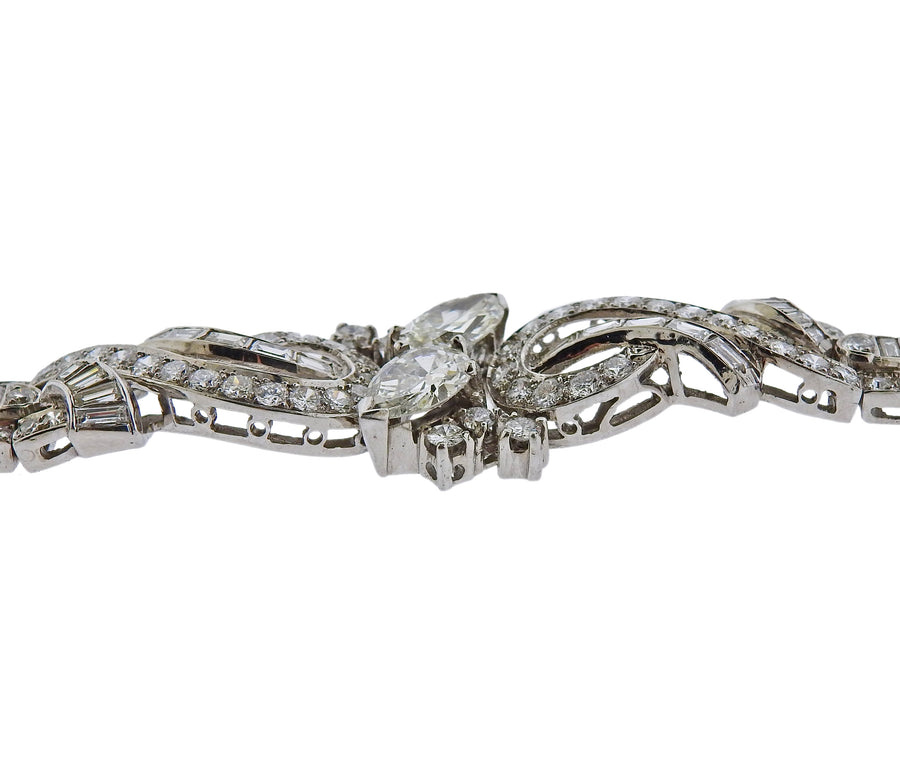 Mid Century Diamond Platinum Bracelet