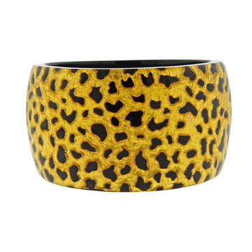 Gold Leaf Bakelite Wide Bangle Bracelet