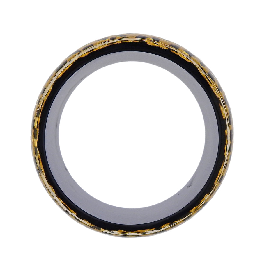 Gold Leaf Bakelite Wide Bangle Bracelet