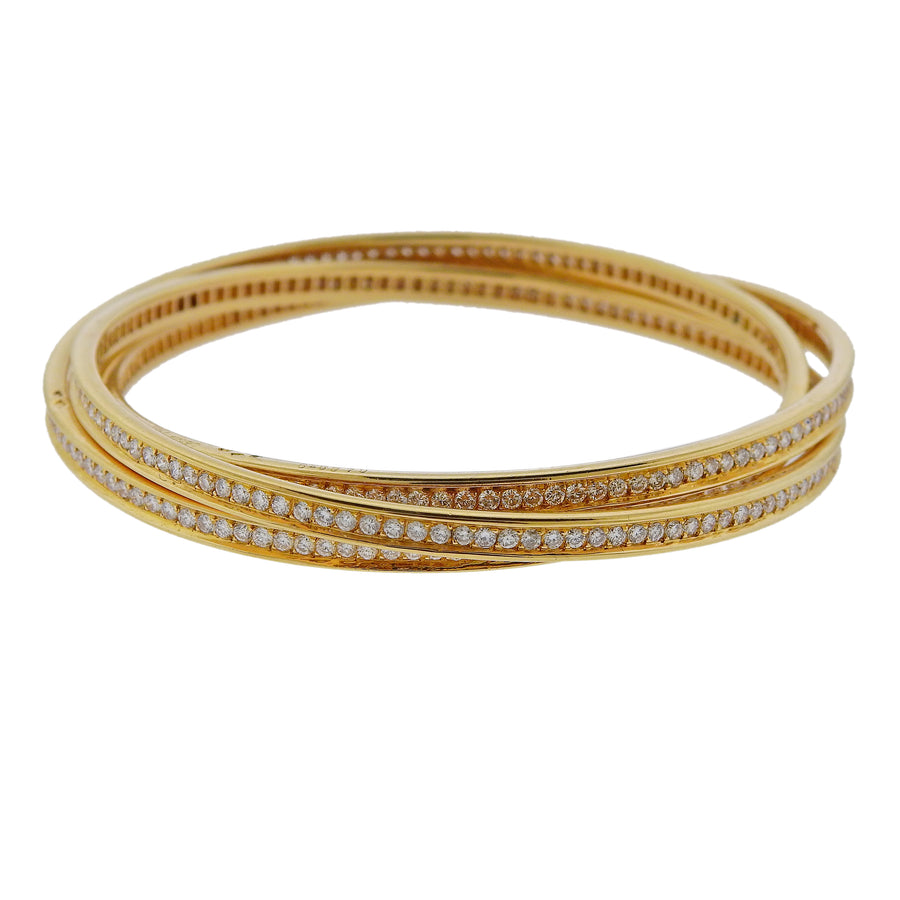 Cartier Large White, Rose and Yellow Gold Trinity Bracelet | Harrods UK