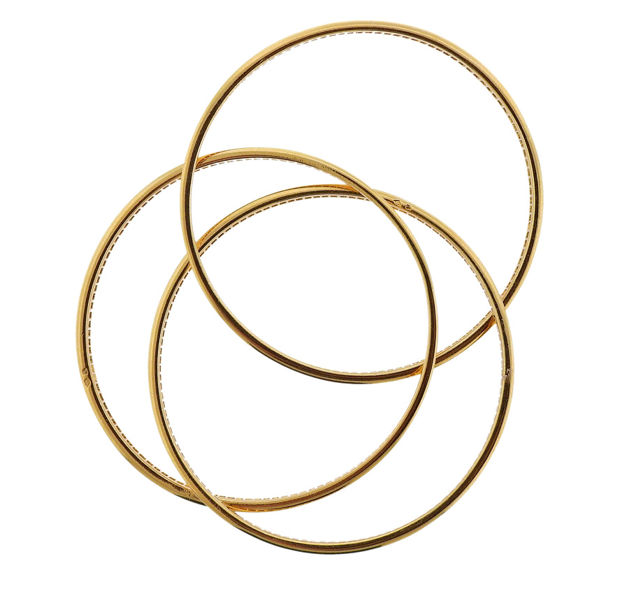 Cartier Trinity Diamond Gold Rolling Bangle Bracelet