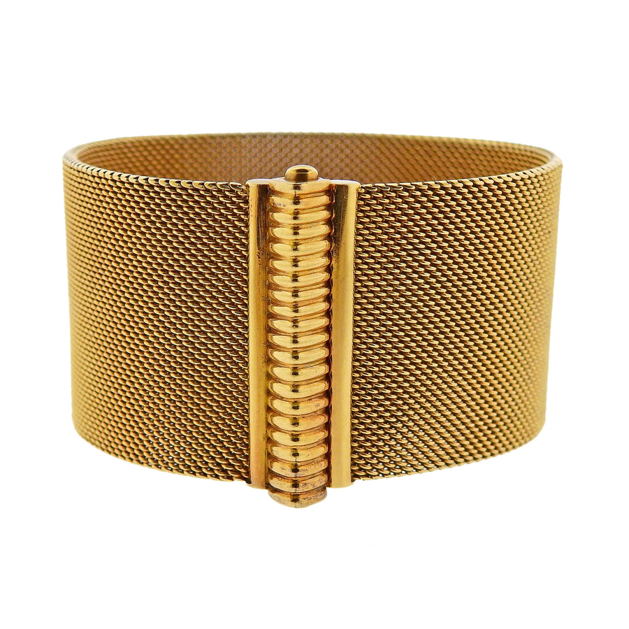 Wide Gold Mesh Bracelet