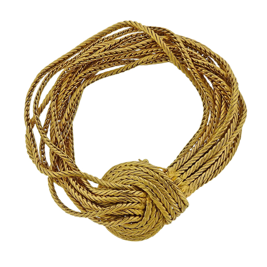 Eleven Strand Gold Woven Bracelet