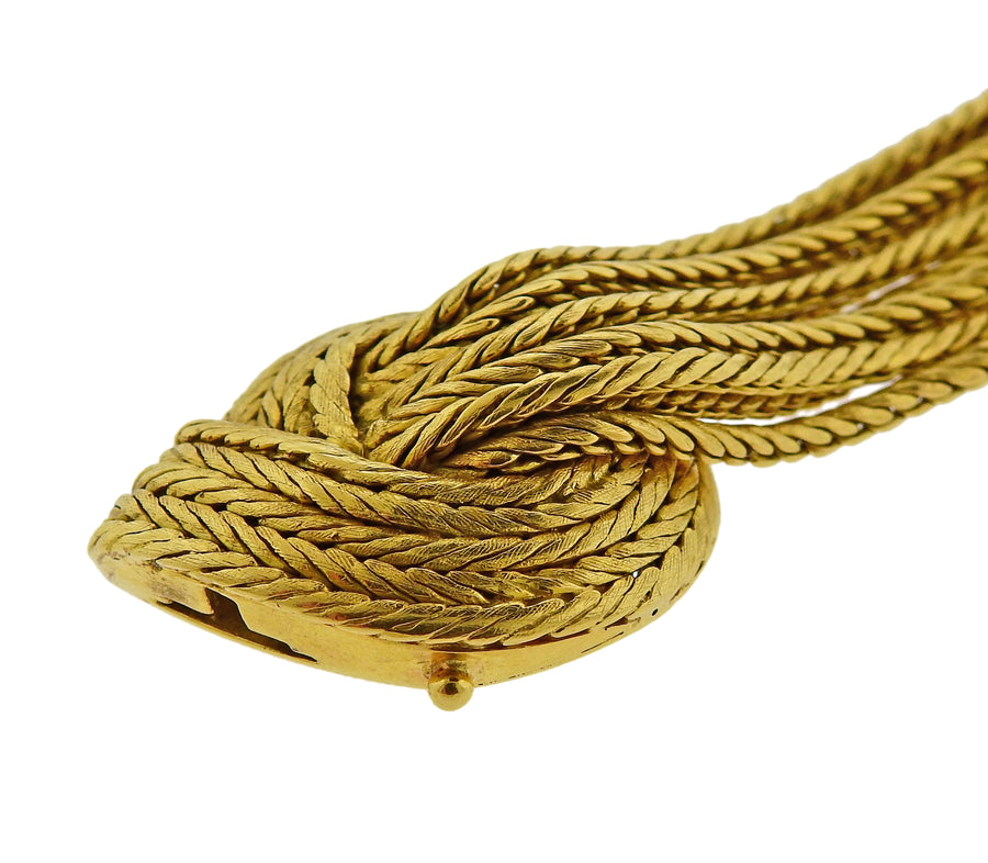 Eleven Strand Gold Woven Bracelet