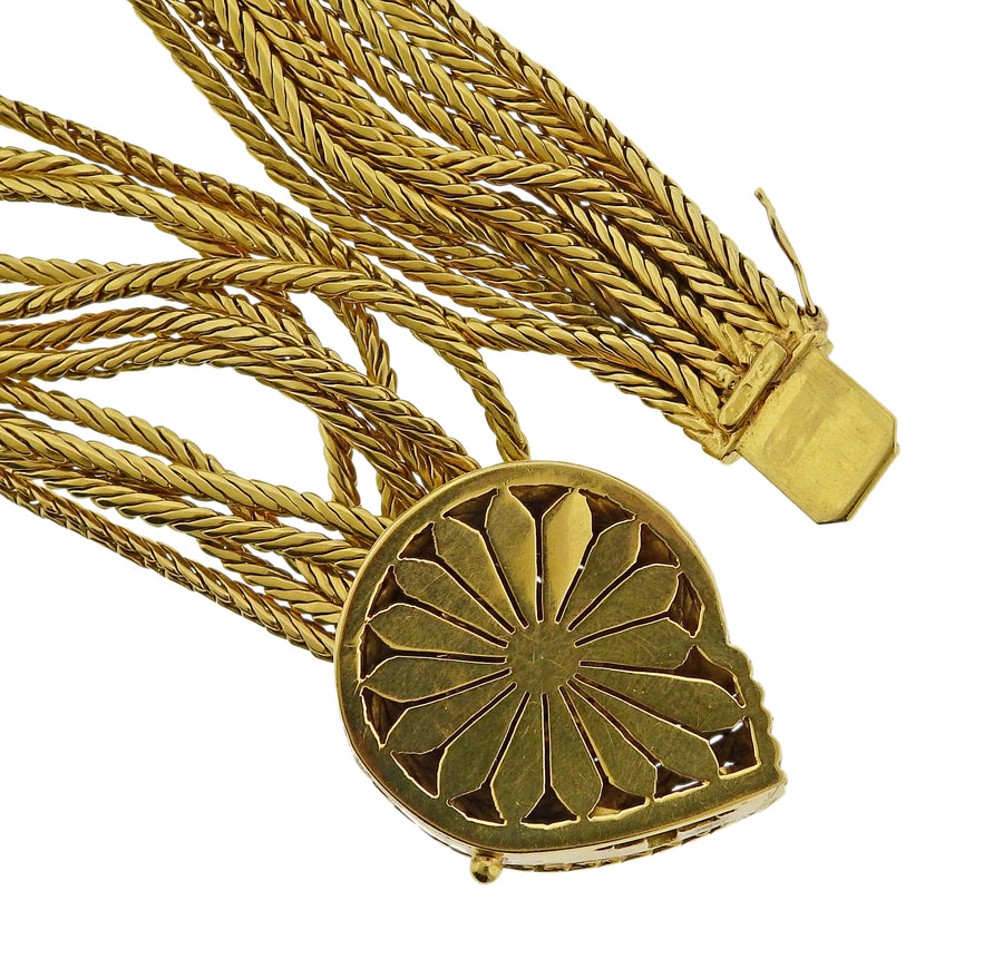 Eleven Strand Gold Woven Bracelet