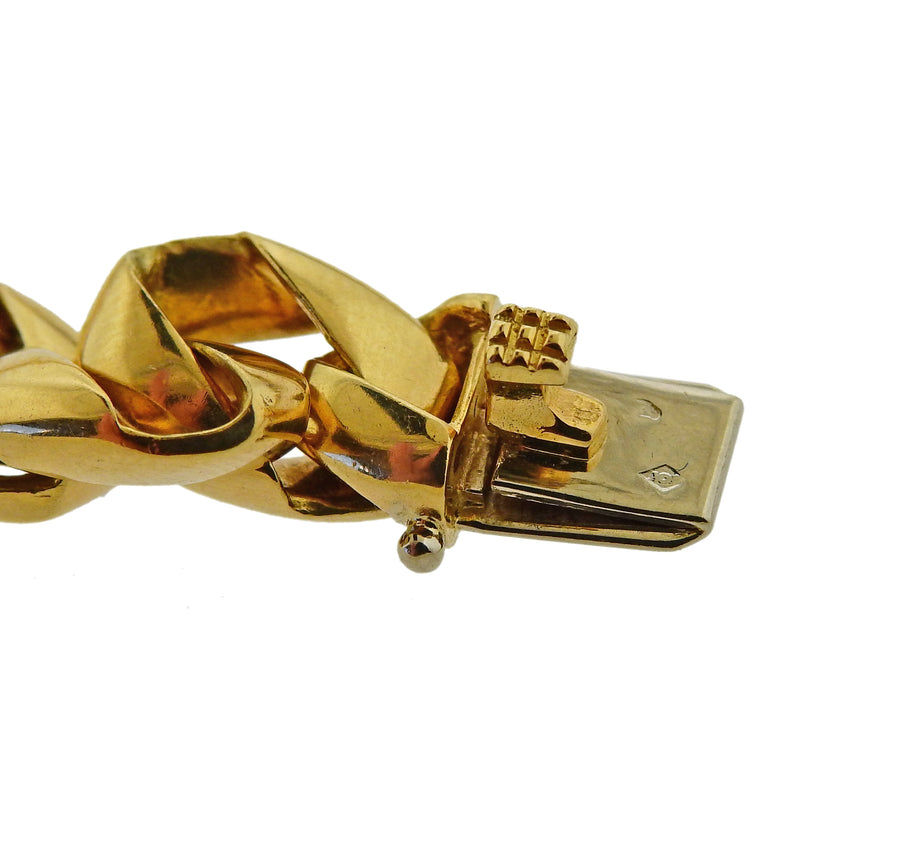 Cartier Paris Sapphire Diamond Gold Curb Link Necklace
