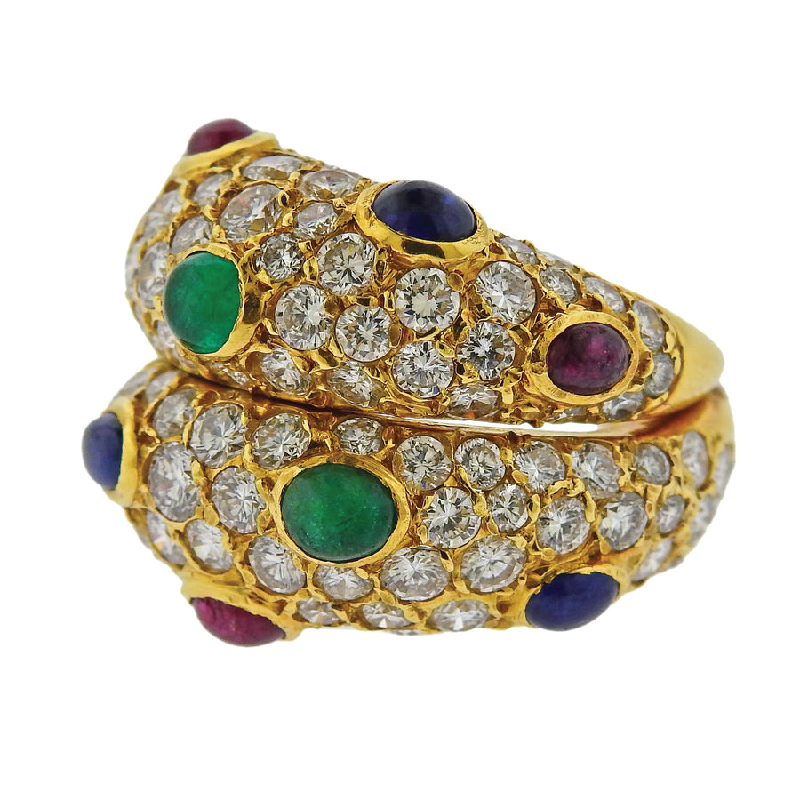 Fred of Paris Sapphire and Diamond Gold Ring