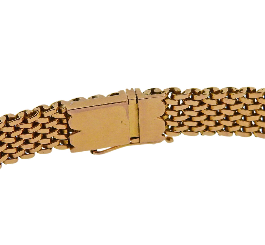 France Mid Century Diamond Gold Necklace