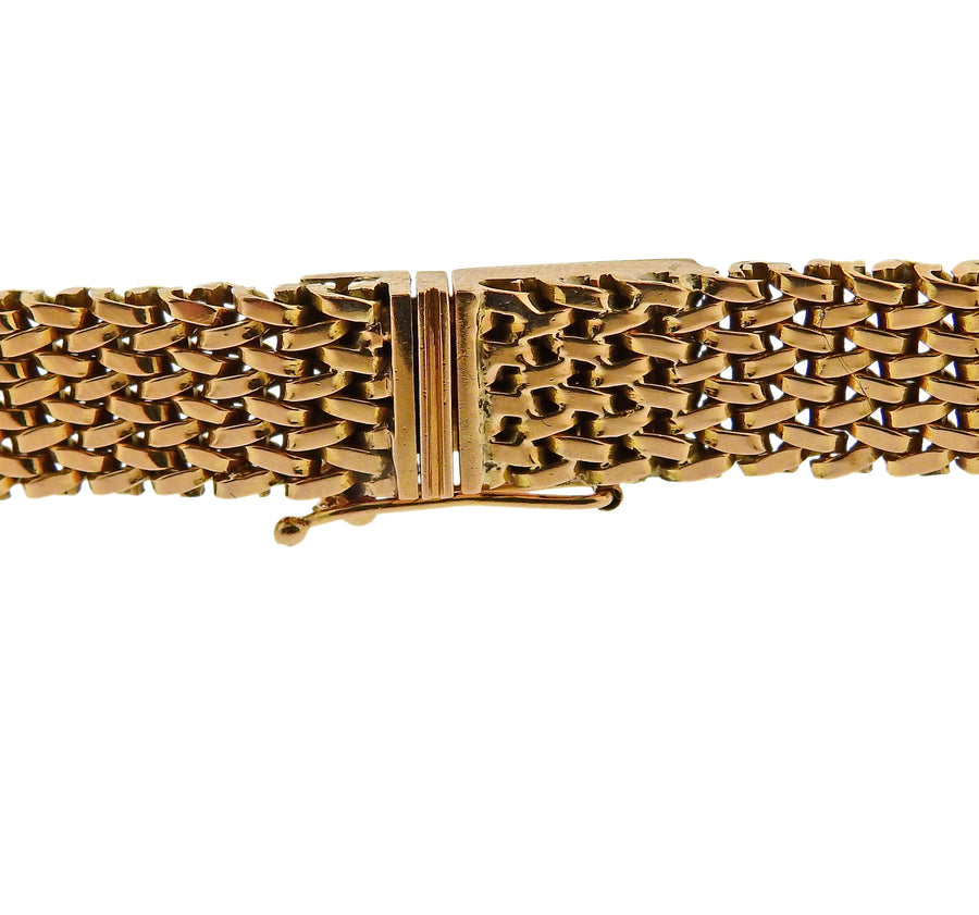 France Mid Century Diamond Gold Necklace