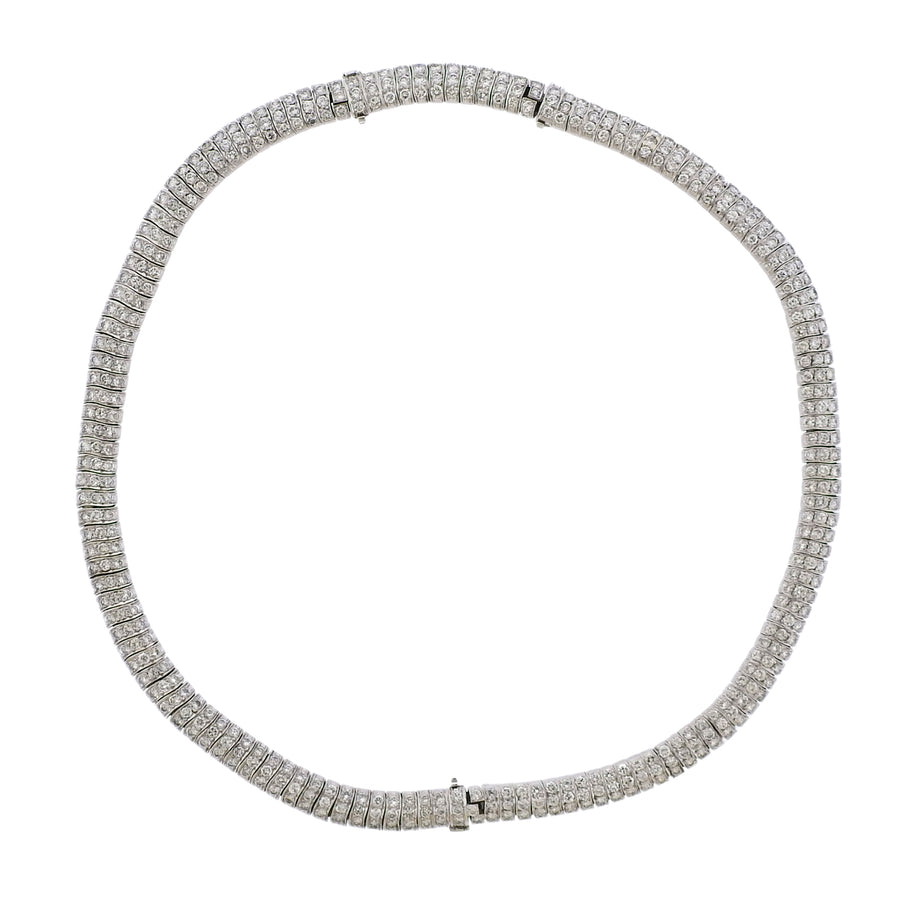 Diamond Platinum Bracelet Necklace Suite