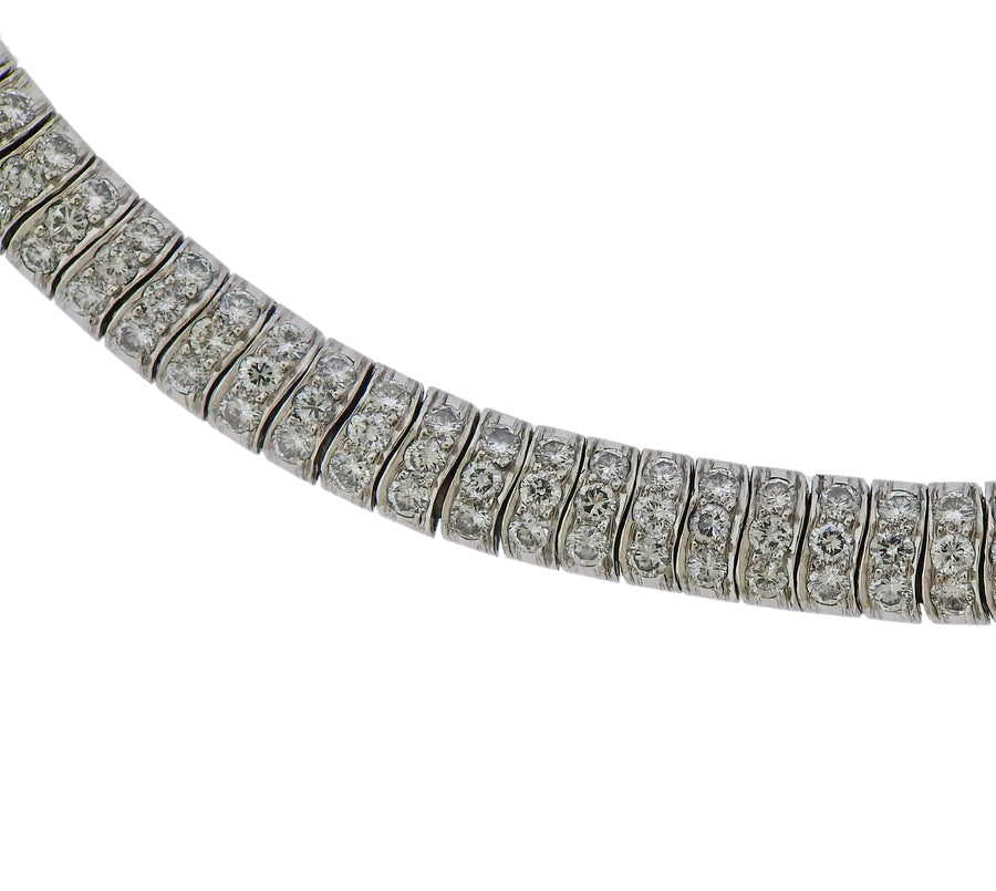Diamond Platinum Bracelet Necklace Suite