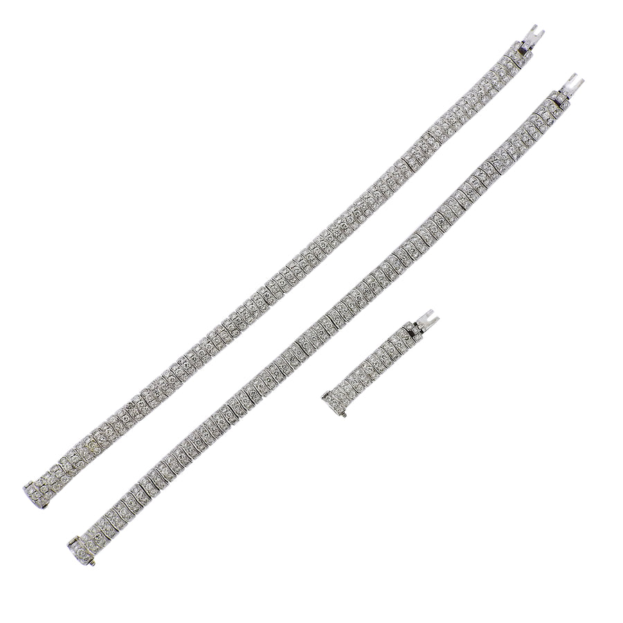 Diamond Platinum Bracelet Necklace Suite