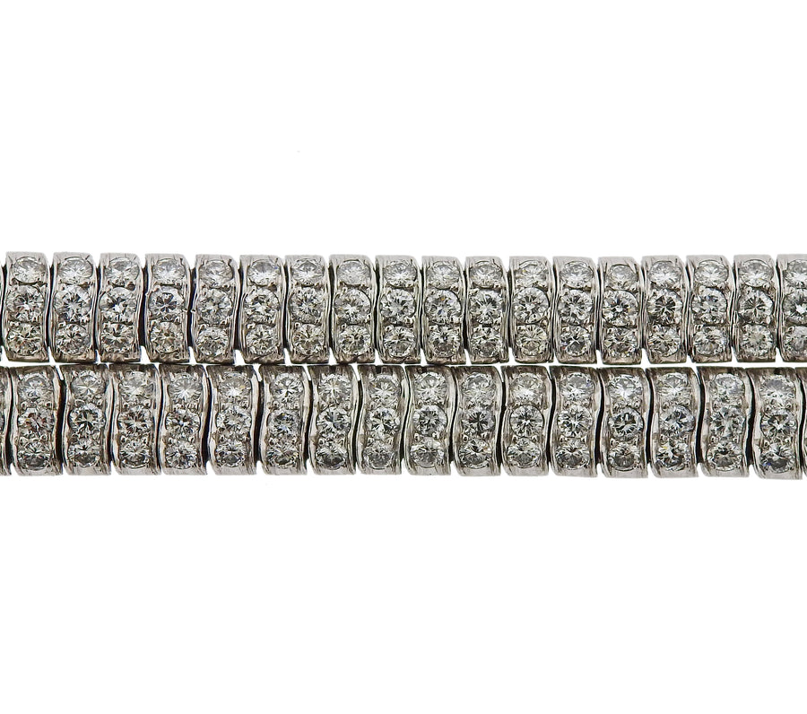 Diamond Platinum Bracelet Necklace Suite