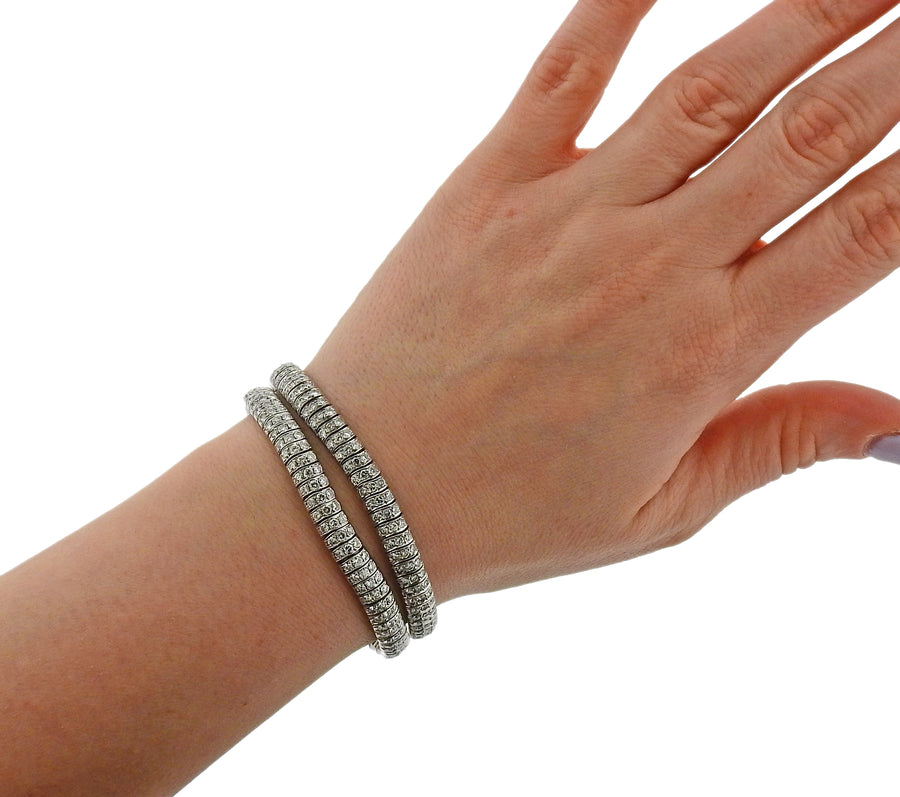 Diamond Platinum Bracelet Necklace Suite