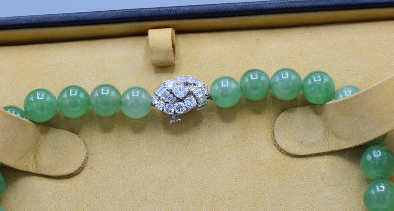 Bvlgari, Very important Large Natural Jade Jadeite and Diamond Necklace