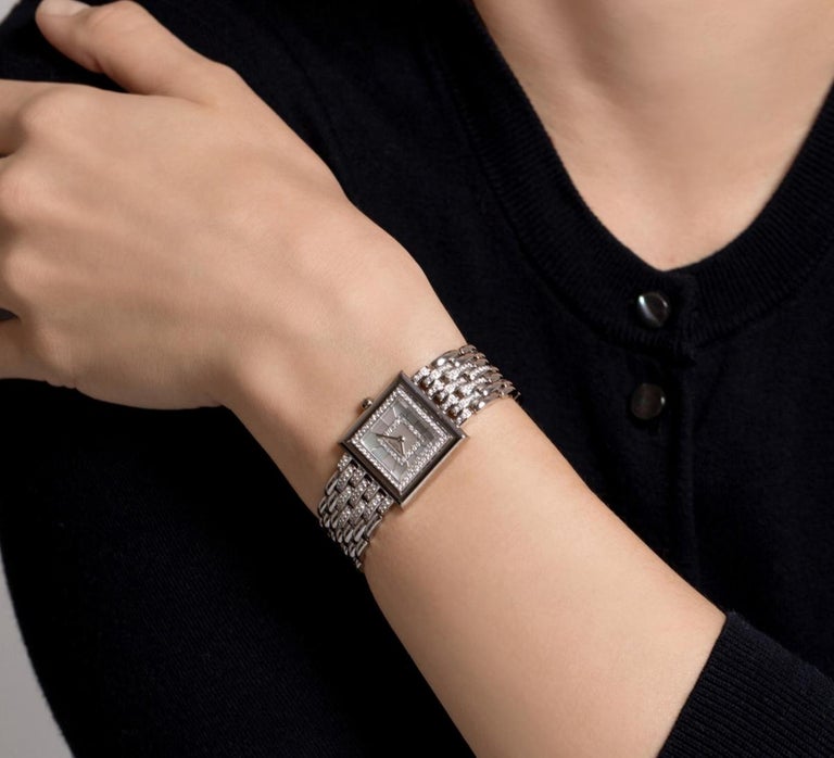 Patek Philippe 18K White Gold and Diamond Wrist Watch