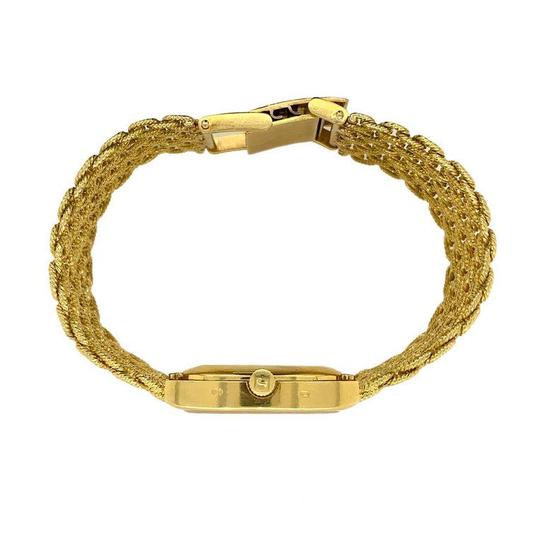 18 Karat Yellow Gold Malachite Diamond Wristwatch for Men