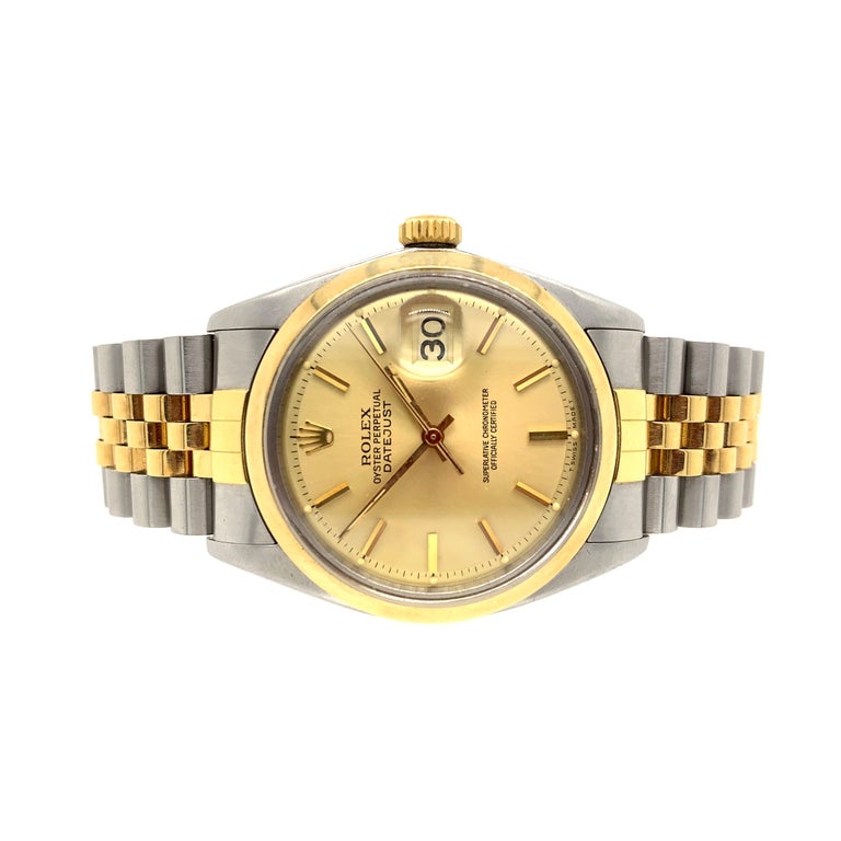 18 Karat Yellow Gold Sterling Steel Rolex Watch